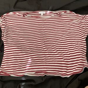 red and white stripped top